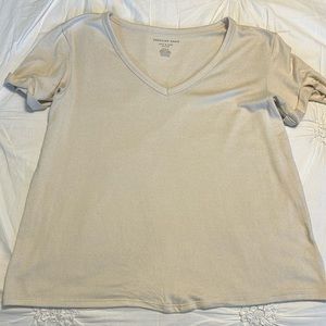 American Eagle Soft & Sexy Plush Short Sleeve Tee - Cream
